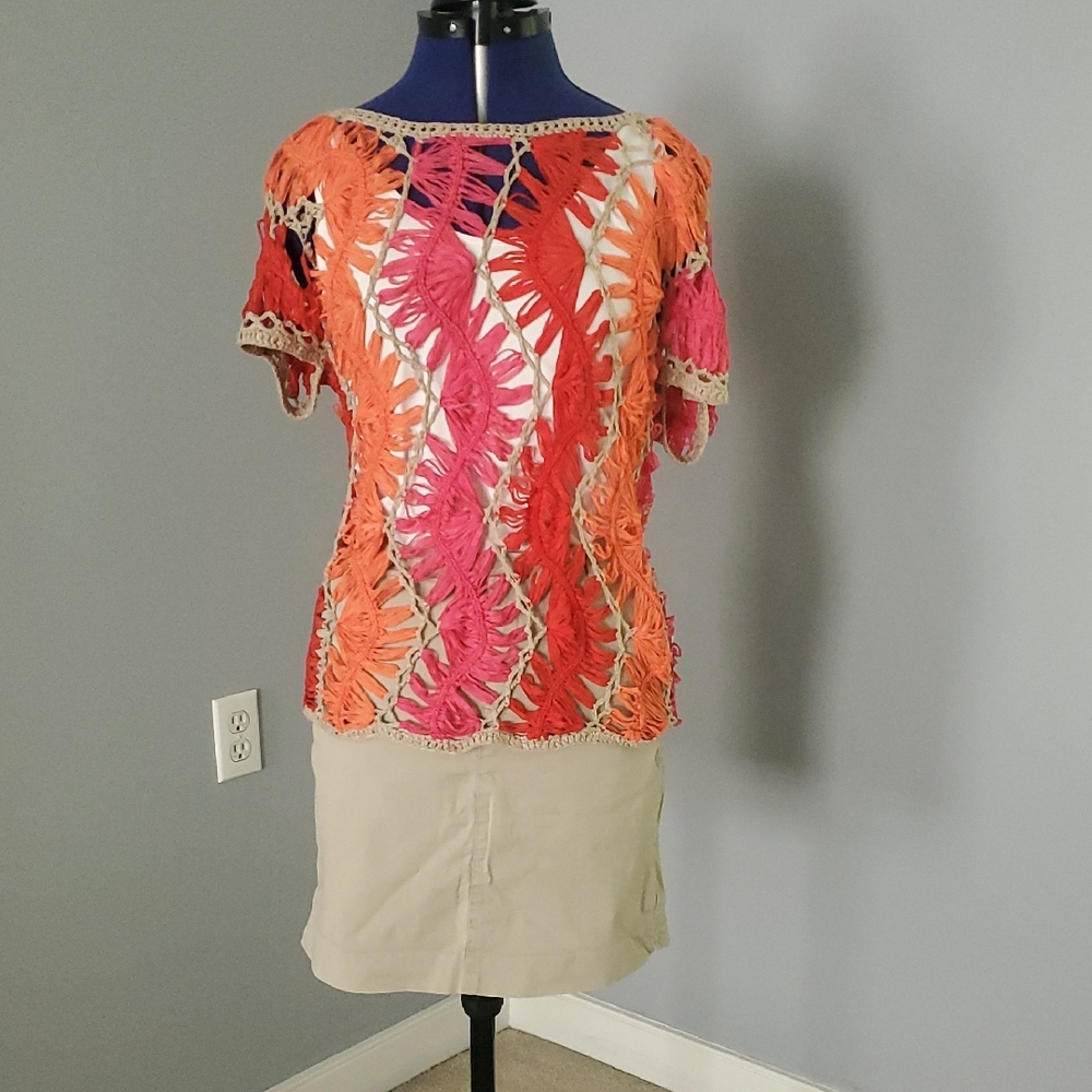 Fever Vibrant Crochet Lace Blouse